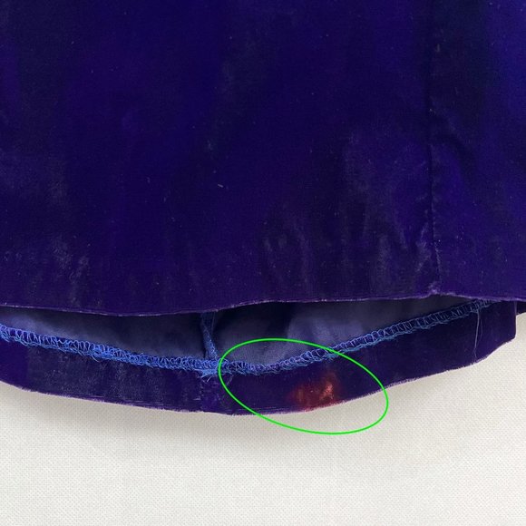 Deastock Vintage 90s L.A. Glo Purple Velvet Halter Mini Dress Padded - Size 10 - Picture 8 of 10